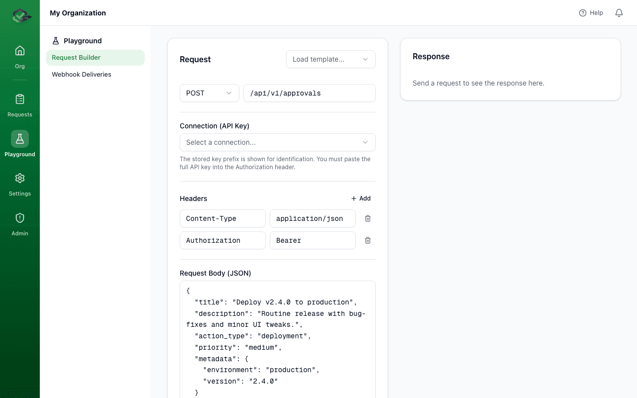 OKRunit API Playground for testing API calls interactively